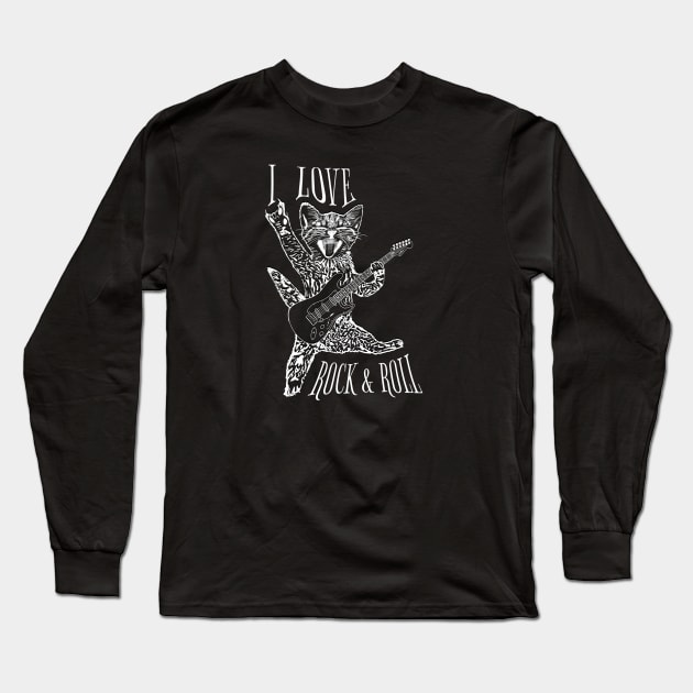 I love rock and roll and cats playing guitars you rock ASL Long Sleeve T-Shirt by BrederWorks